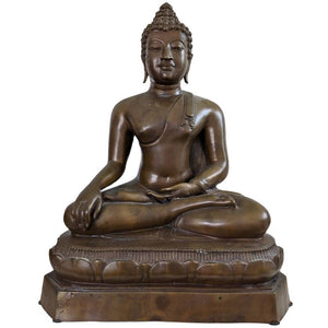 Produkttitel: Imposante thailändische Buddha-Statue – Ayutthaya-Stil – 12 kg handgegossenes Messing