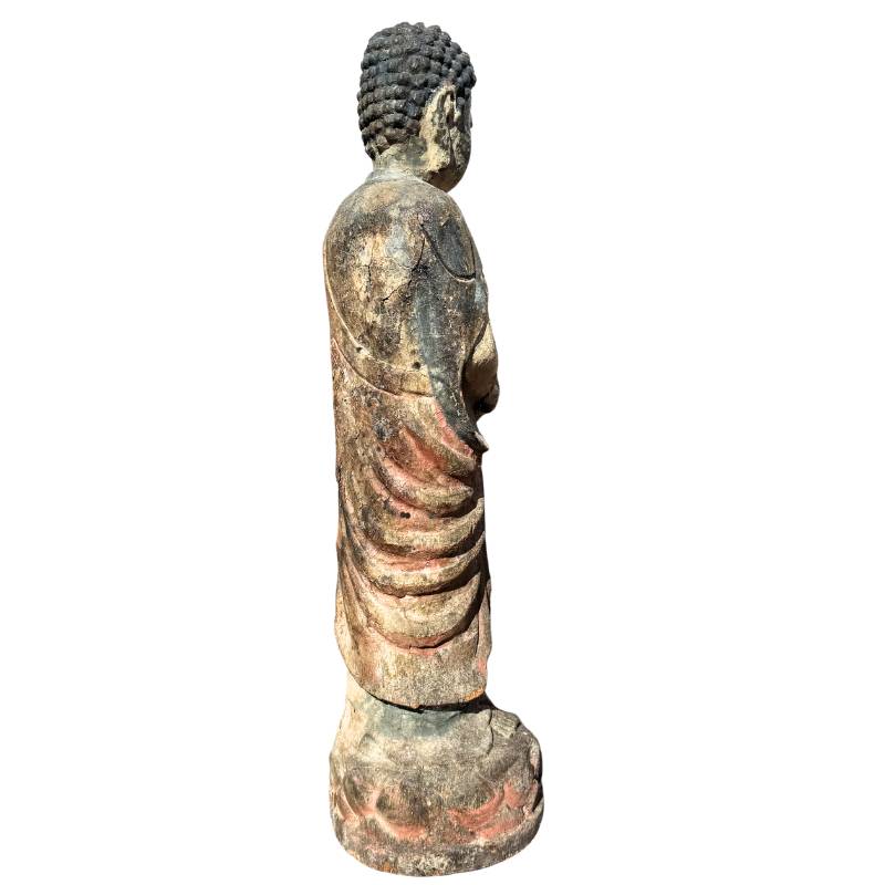 Große chinesische Kwan-Yin-Skulptur aus Holz