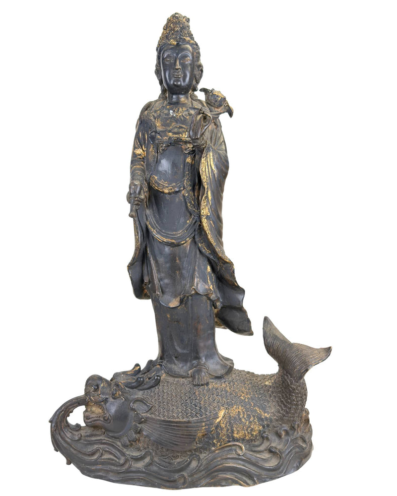 Eine große ostasiatische Guanyin-Statue aus der ersten Hälfte des 20. Jahrhunderts