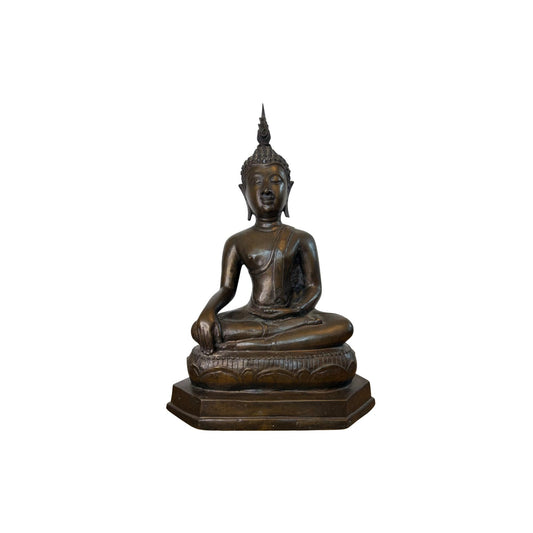 Große thailändische Buddha-Statue aus Bronze, 55 cm, Tempelstil Rattanakosin