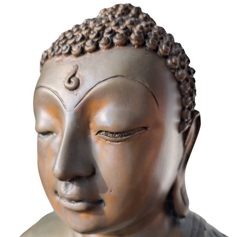 Großer, feuervergoldeter Buddha aus Bronze gemäß der Theravada-Tradition