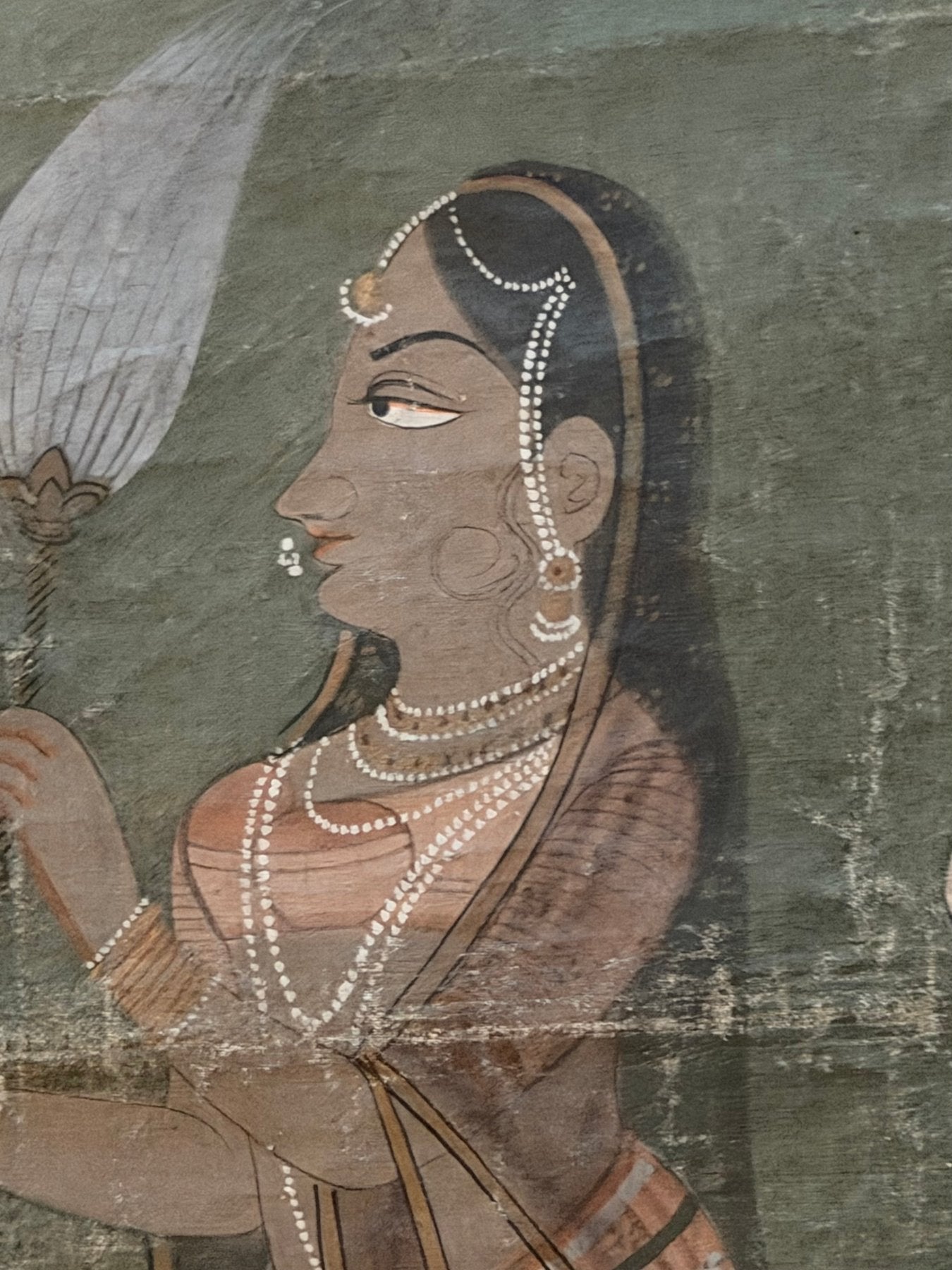 große Wanddekoration Indien Pichwai-Malerei Krishna-Darstellung