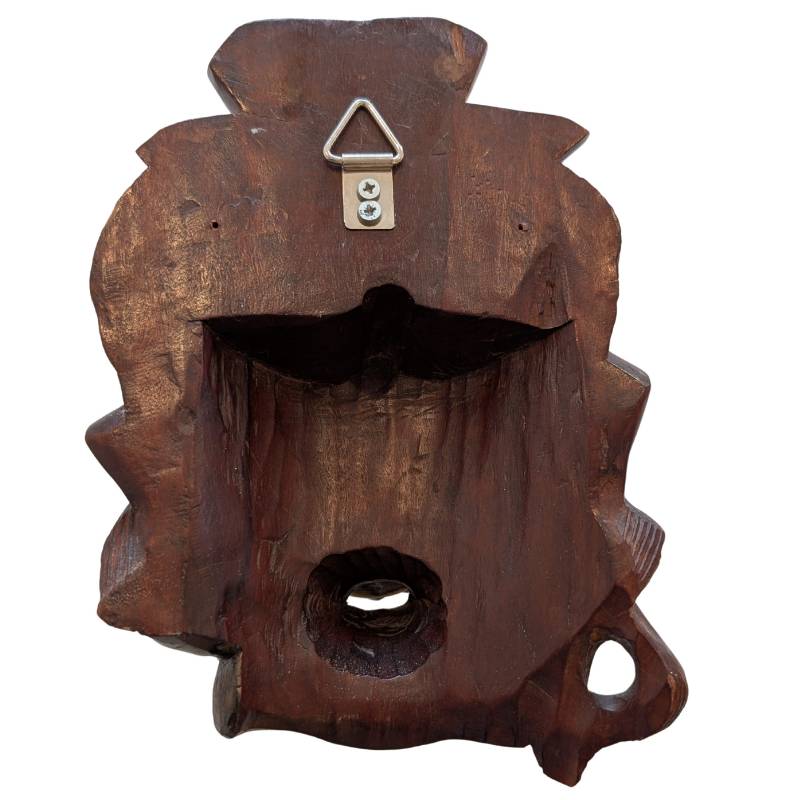 Guanyin-Kopf aus Holz aus China mit Glasaugen