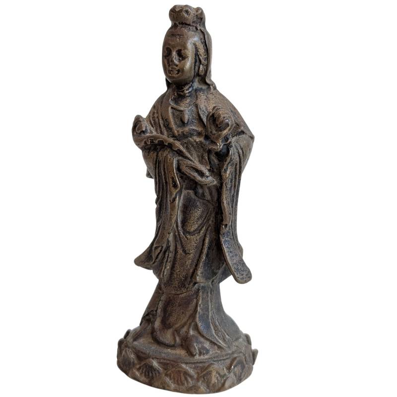 Guanyin-Reisestatue – Alte Bronze, Persönlicher Schutz Los 145