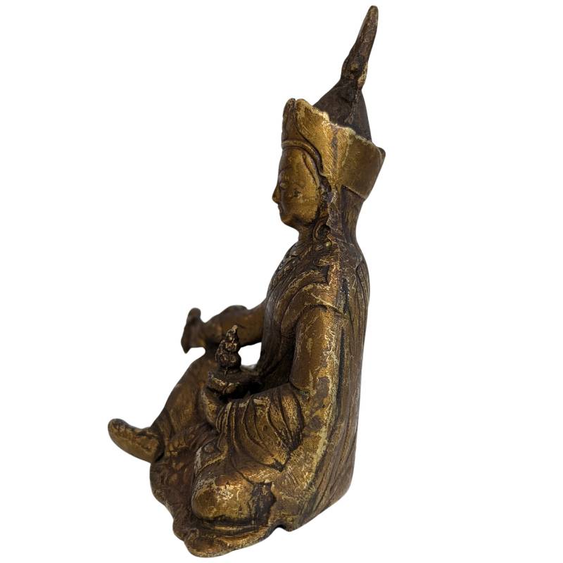 Antike Lama-Statue aus Bronze von Guru Rinpoche