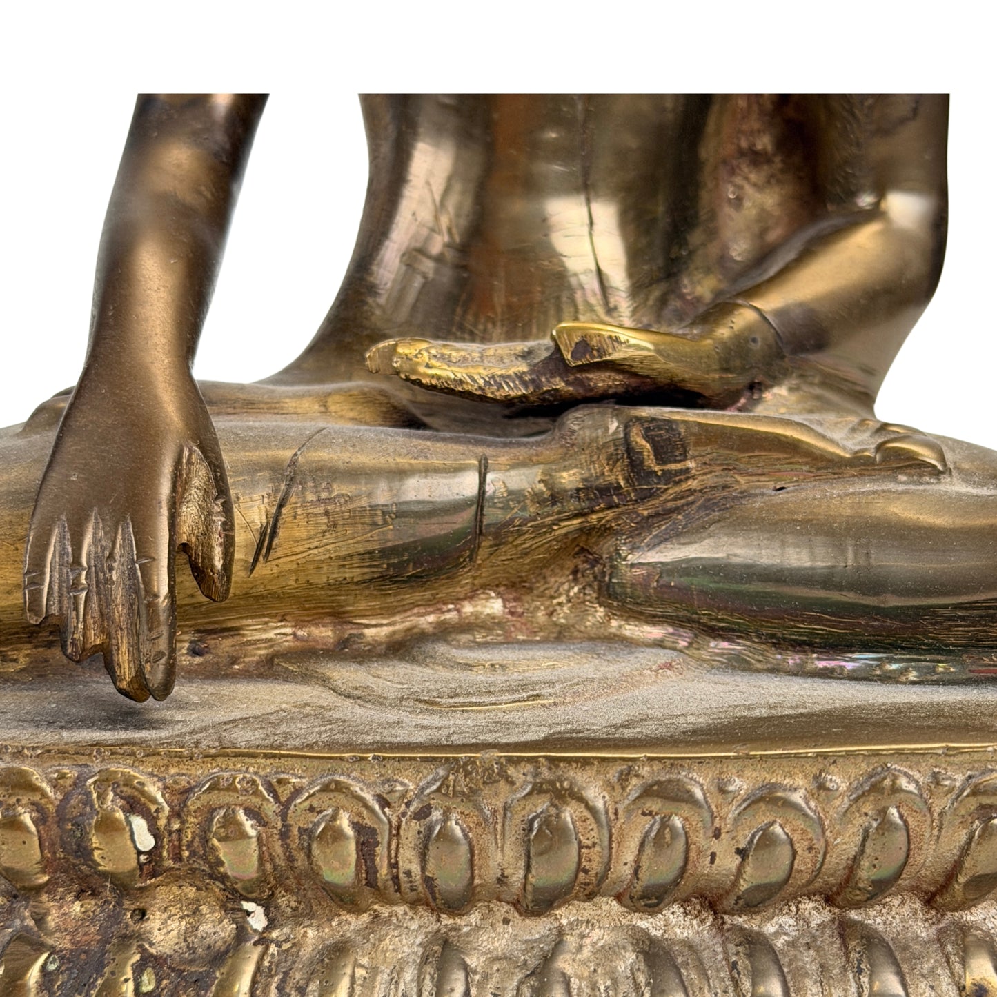 Handgefertigter antiker bronzener Buddha aus Tibet