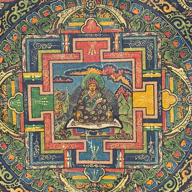 Handgemalte tibetische Thangka, geeignet für Meditation und spirituelle Räume