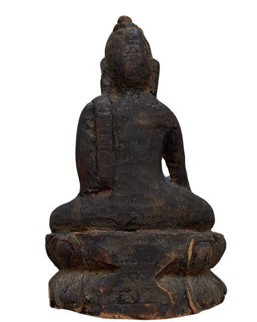 Buddha-Statue aus dem Himalaya, Holzlotus-Verehrung