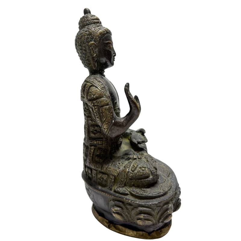 Paar feuervergoldeter Buddhas aus Bronze aus der Himalaya-Region