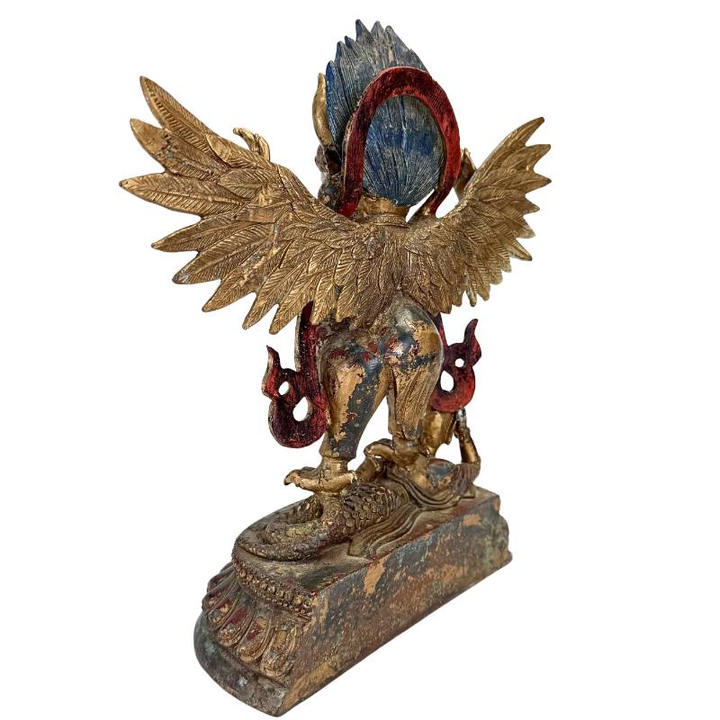 Himalaya-Kunst: Garuda-Statue aus vergoldeter Bronze