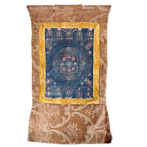 Himalaya-Mandala-Thangka mit vielarmiger Gottheit, um 1940–1970