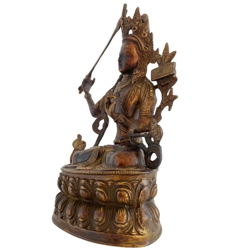 Himalaya-Bronzestatue von Manjushri mit klassischer Ikonographie