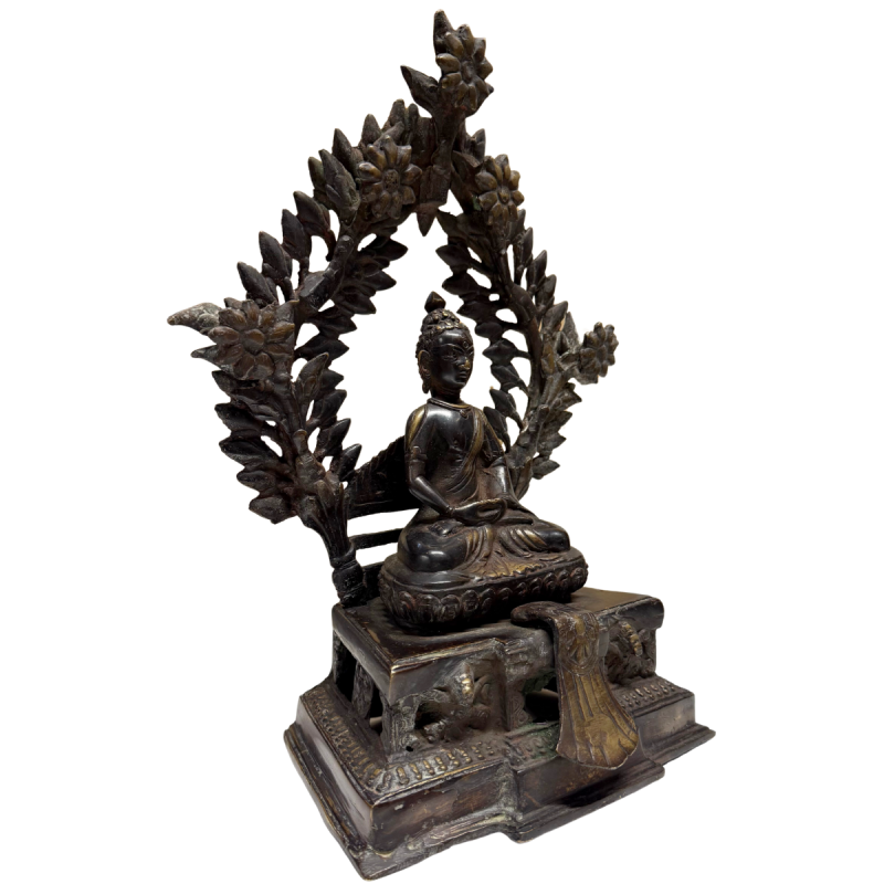 Antiker Himalaya-Shakyamuni-Buddha aus Ormolu-Bronze