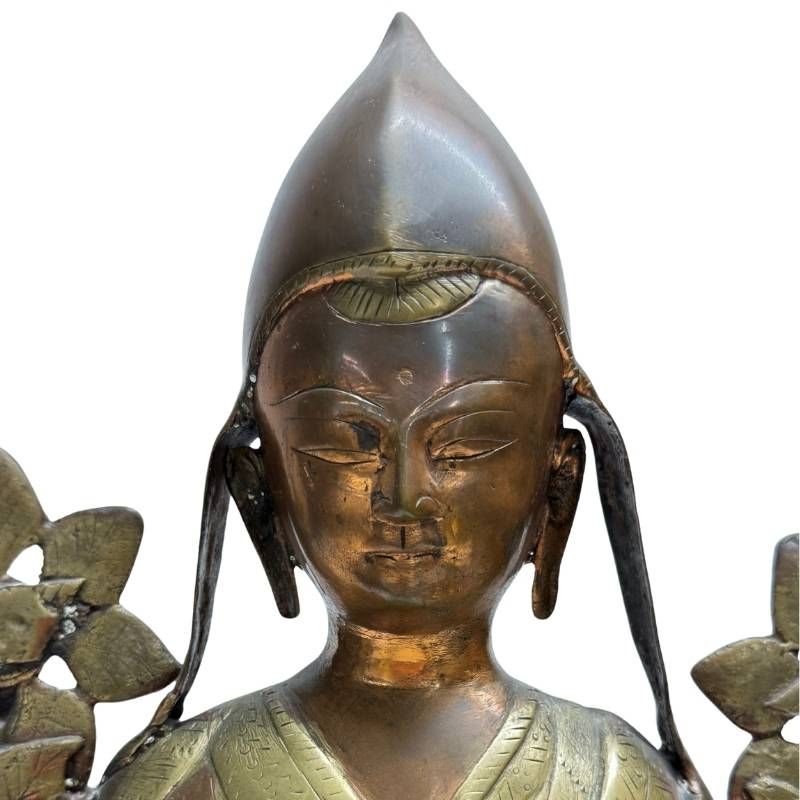 Antike Bronzefigur des Tsongkhapa Lama aus der Himalaya-Tradition