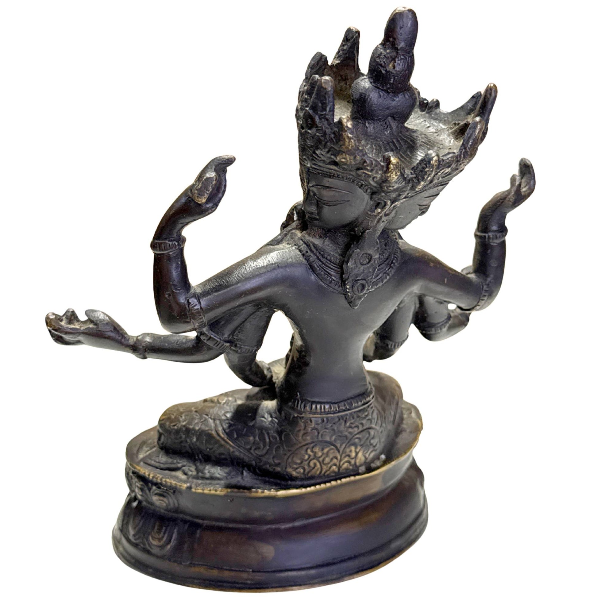 Himalaya Ushnishavijaya Bronzestatue mit spiritueller Bedeutung für Schutz und langes Leben