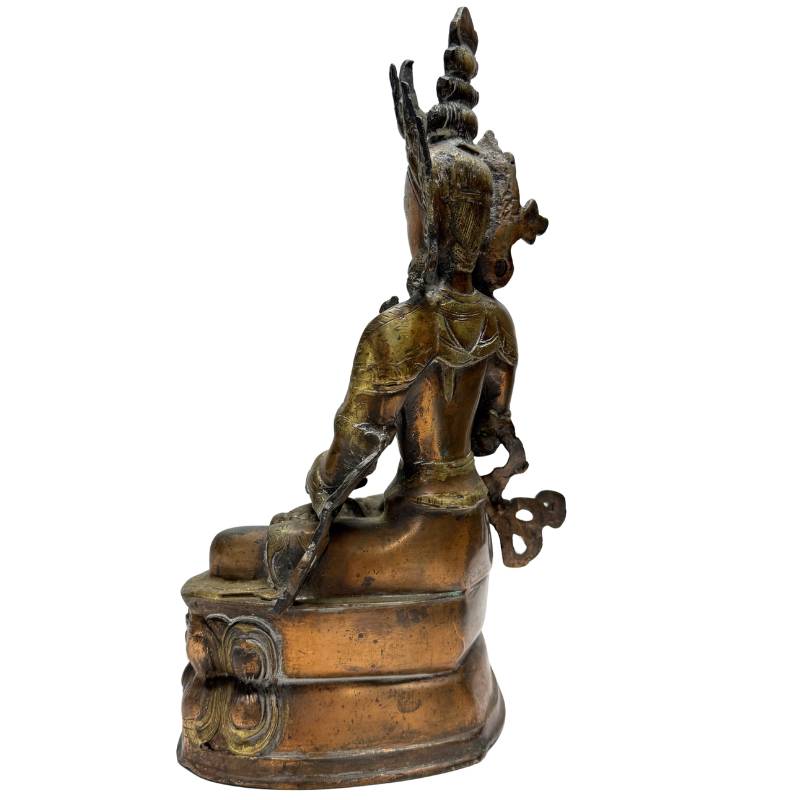 Bronzener Vajrasattva mit Vajra und Glocke in Meditationshaltung