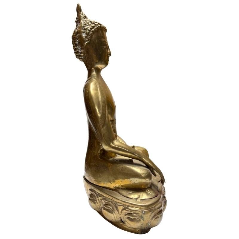 Antike Himalaya-Buddha-Statue aus feuervergoldeter Bronze