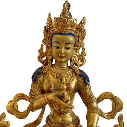 Himalaya Weiße Tara‑Statue aus vergoldeter Bronze aus Nepal