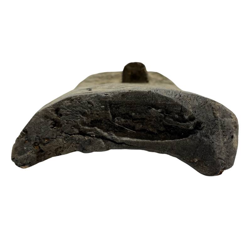 Himalaya-Holzmaske im tibetischen Stil, Volkskunst, Sockel aus gealtertem Holz