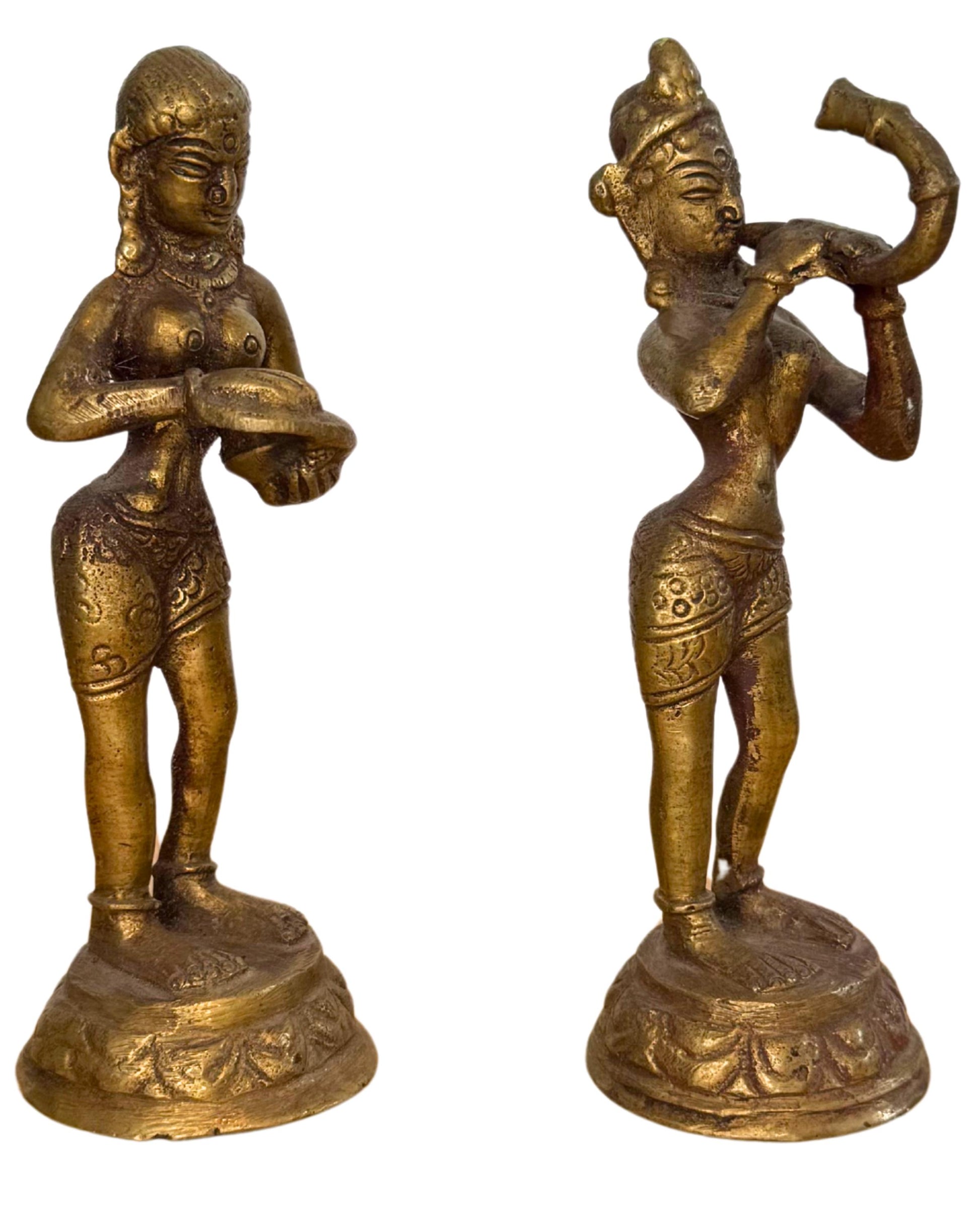 Hindu-Statue aus Bronze im klassischen Stil, rituelles Aussehen