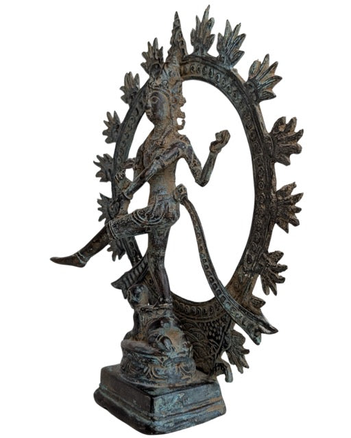 Bronzene Shiva Nataraja-Statue mit alter Patina
