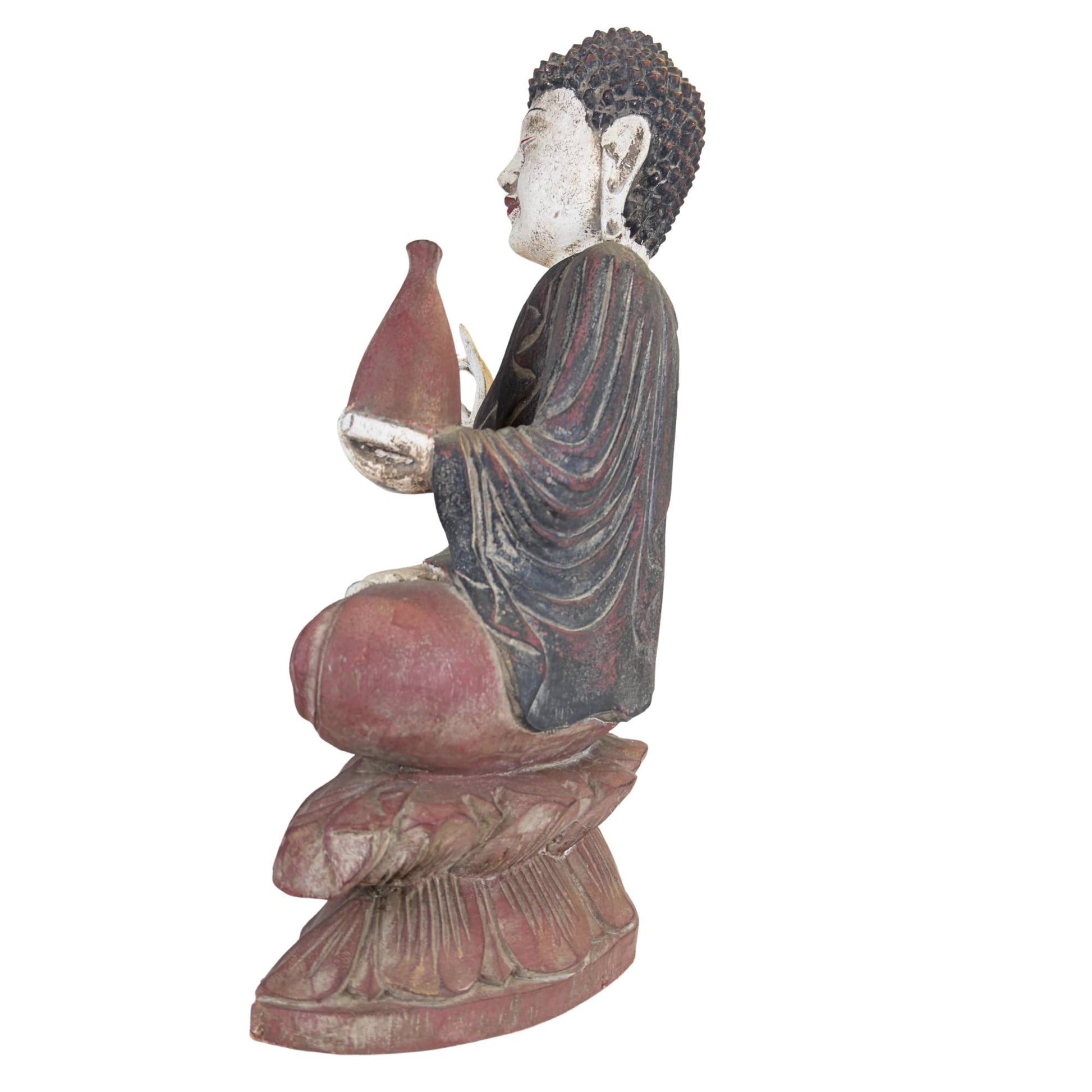 Dekorative Buddha-Statue aus Holz für Meditationsräume, Altäre oder ruhige Inneneinrichtungen