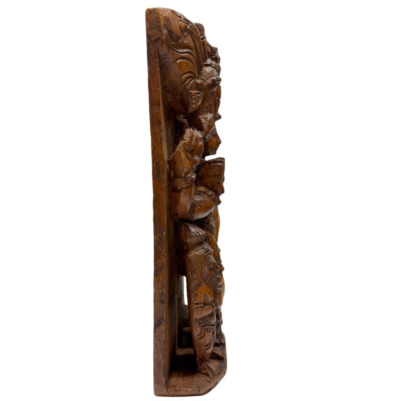 Holzrelief von Shiva als Nataraja im südindischen Tempelstil