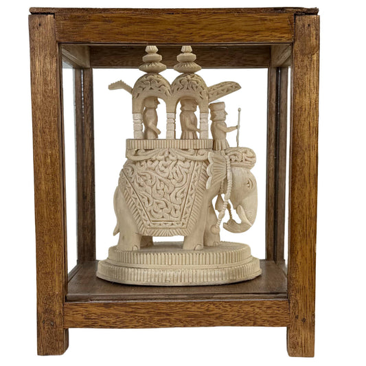 Indische handgefertigte Elefanten-Howdah-Glasvitrine