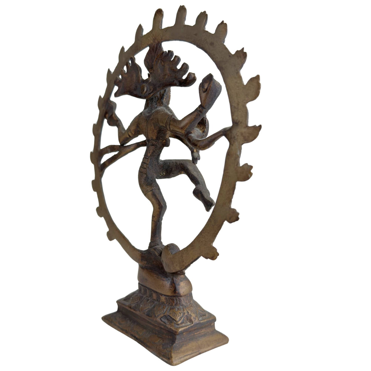 Indian Nataraja statue on a traditional lotus base with fine details
