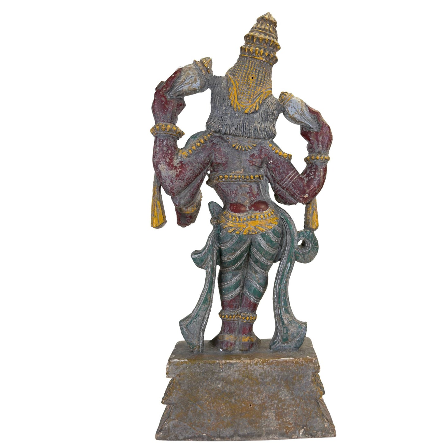Antike indische Tempelstatue von Vishnu mit authentischer Patina
