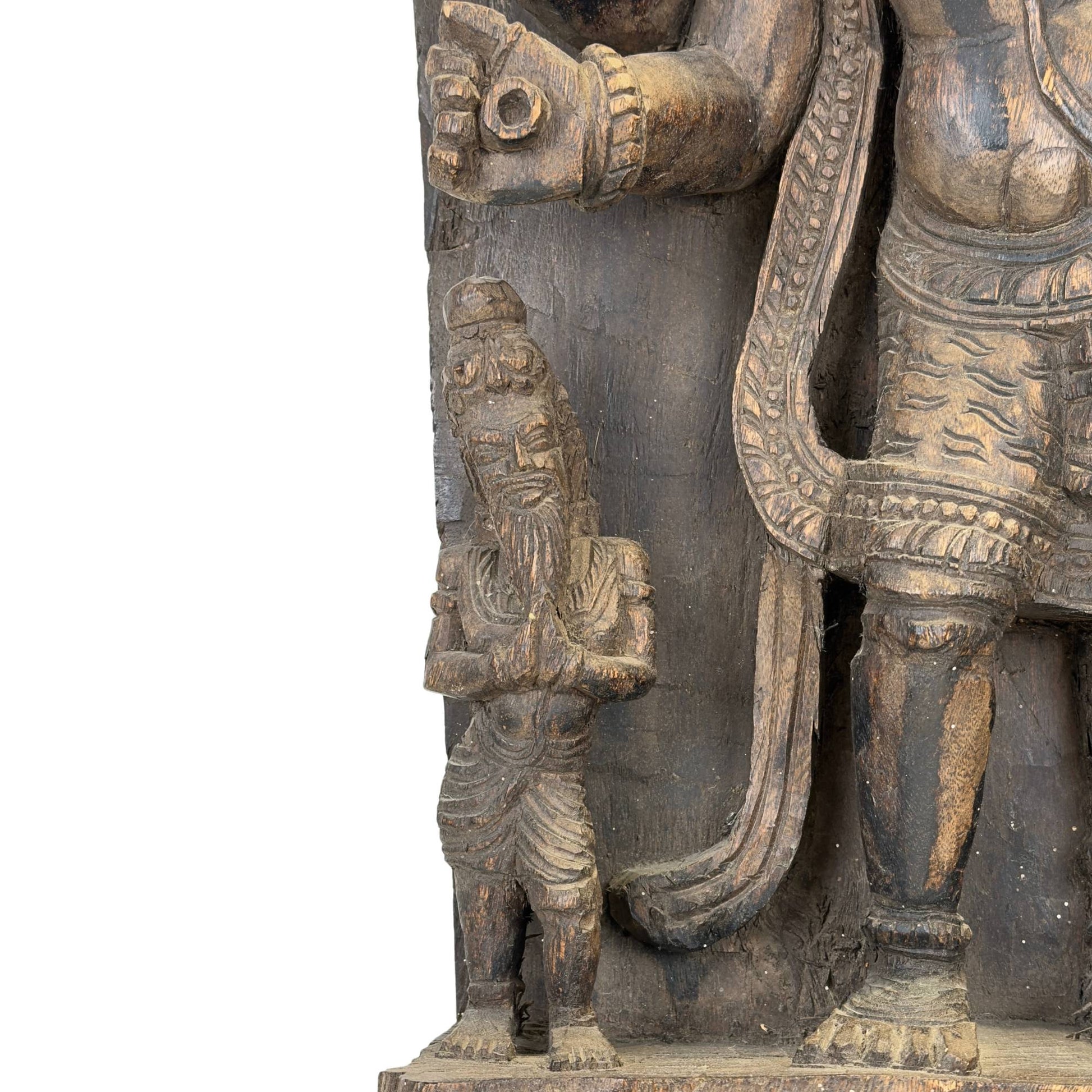 Indisches Tempelrelief mit einer mehrarmigen Darstellung des Ardhanarishvara