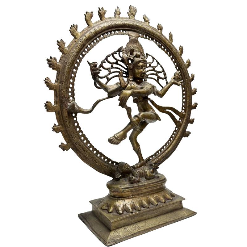 Bronze-Nataraja Shiva in klassischer Tanzpose, indischer Tempelstil