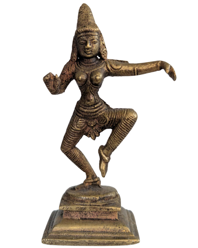 Antike Bronze Indische Tanzende Göttin (Parvati) – Handgegossen – 14 cm