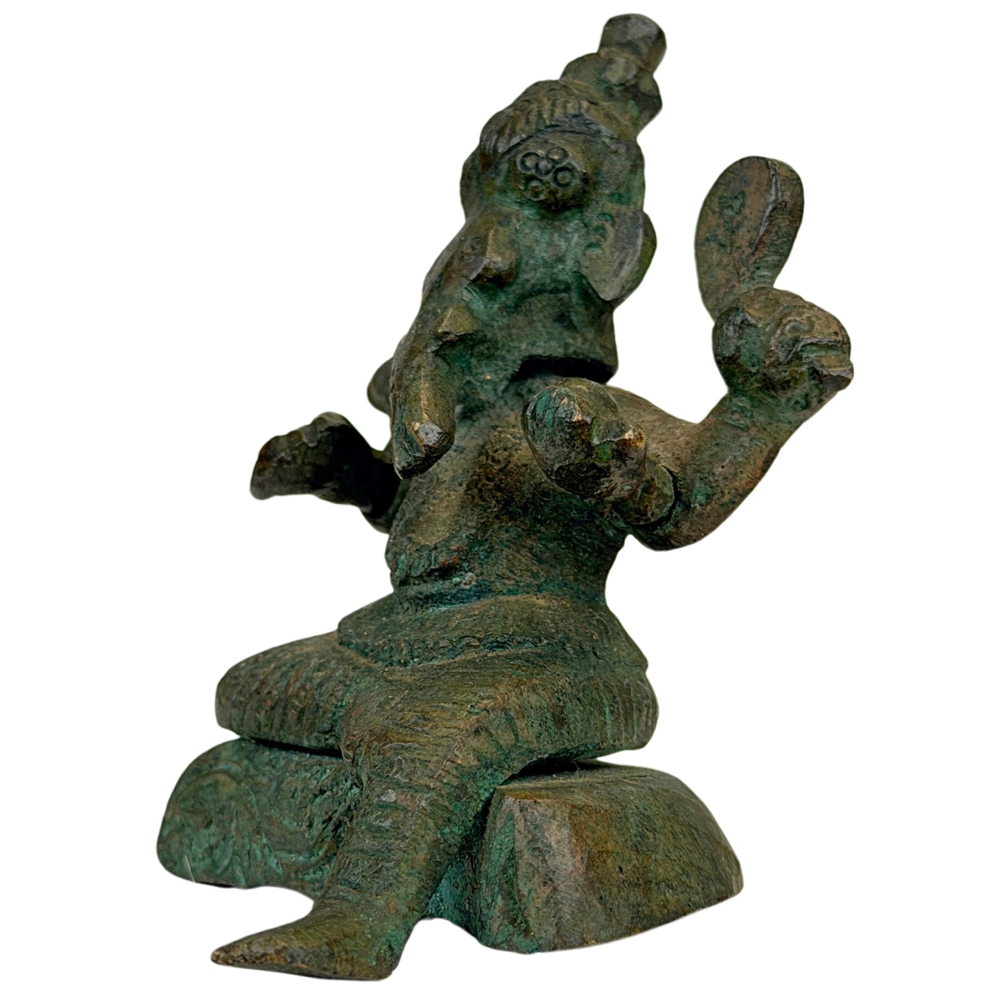 Ganesha-Bronze mit glatter Kontaktabnutzung an Rüssel, Händen und vorspringenden Partien