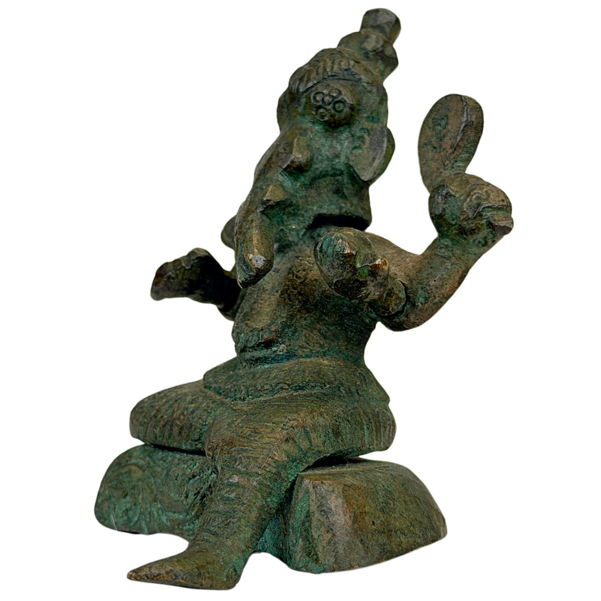 Ganesha-Bronze mit glatter Kontaktabnutzung an Rüssel, Händen und vorspringenden Partien