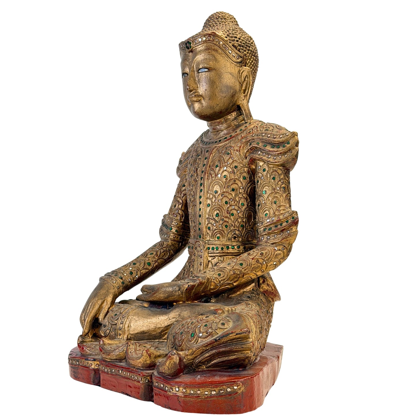 Dreiviertelansicht des Jambupati-Buddhas in Bhumisparsha-Mudra, SKU 738