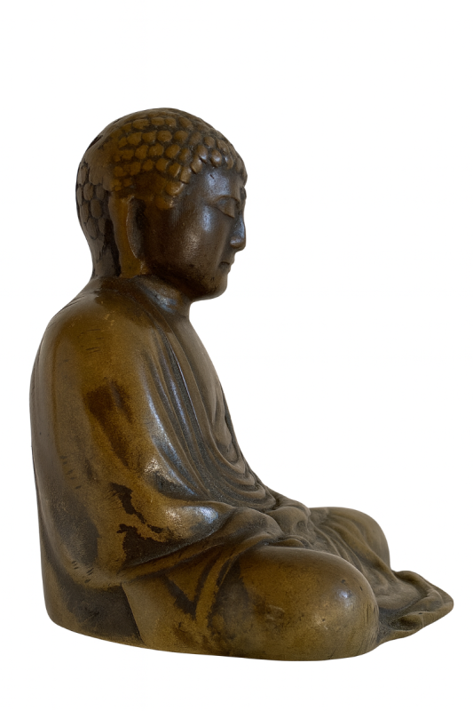 Authentische japanische Buddha-Statue, 16.-17. Jahrhundert, aus Bronze