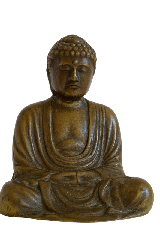 Japanische Buddha-Statue aus Bronze mit schlichtem Design