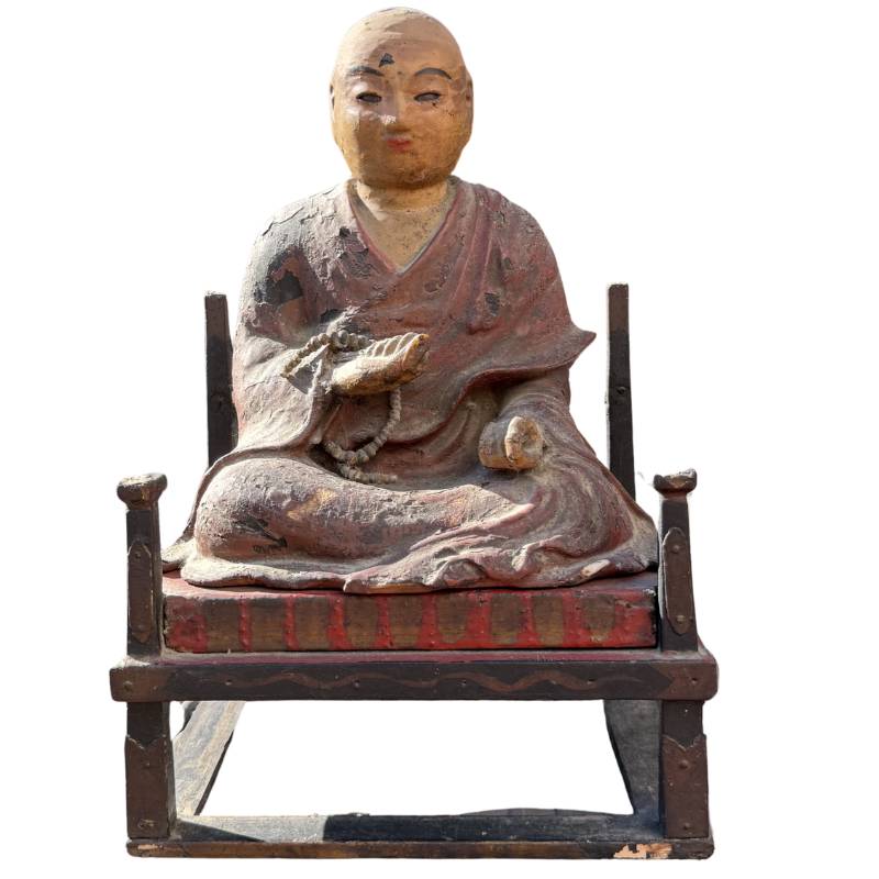 Antike Kobo-Daishi-Statue in Zushi-Schrein – Japan Edo-Periode Buddha