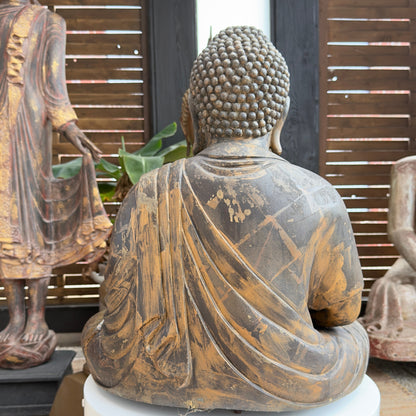 Japanischer Buddha mit Resten der ursprünglichen Vergoldung