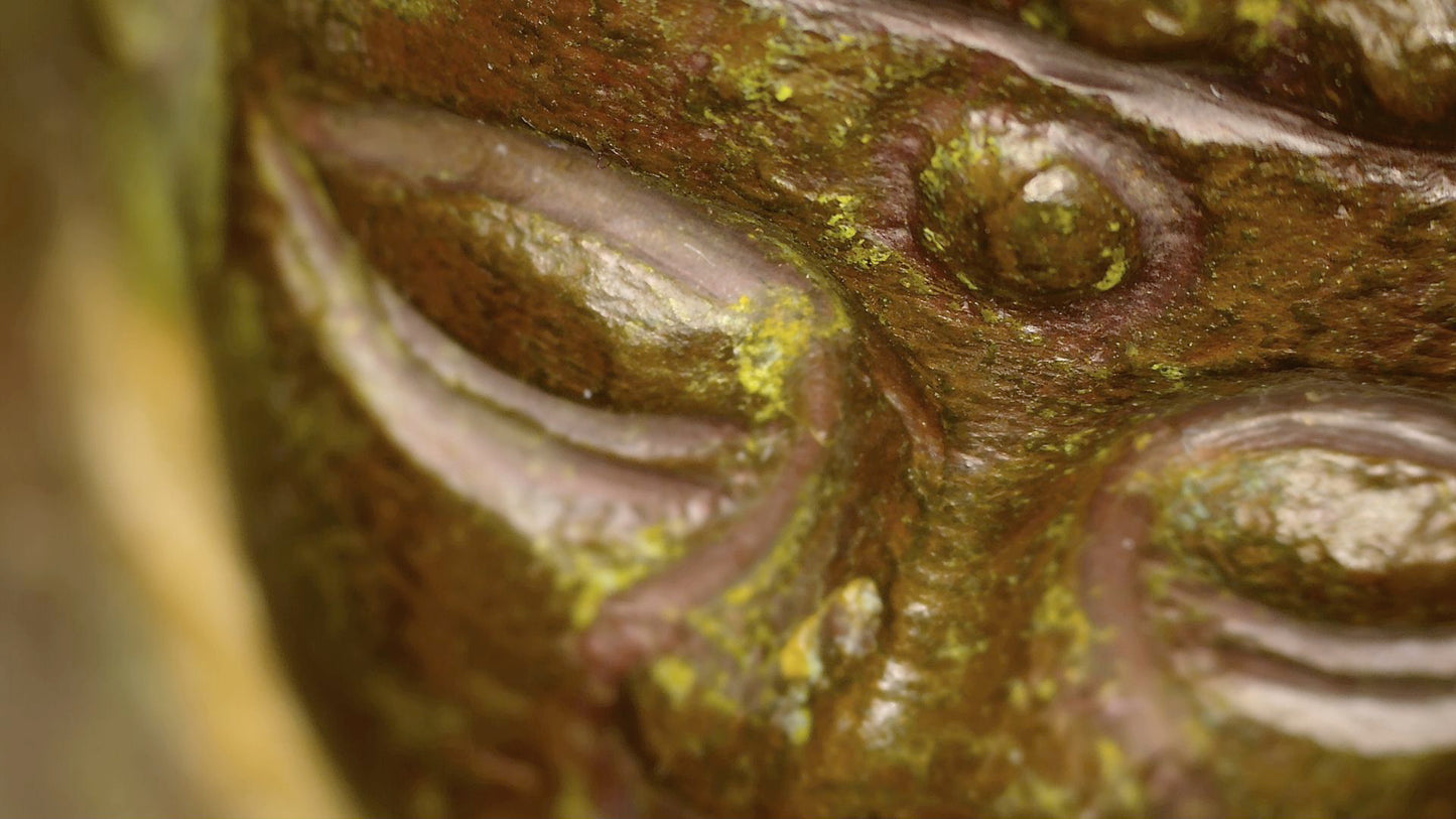 Makrodetail von Auge, Urna und Patina