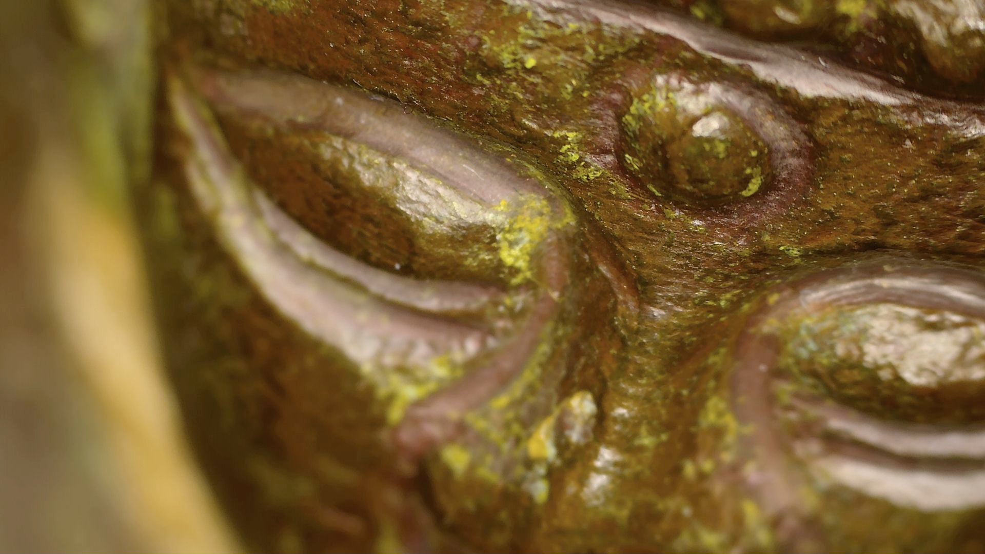 Makrodetail von Auge, Urna und Patina