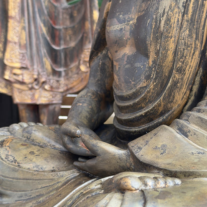 Großer japanischer bronzener Buddha, 56 cm hoch