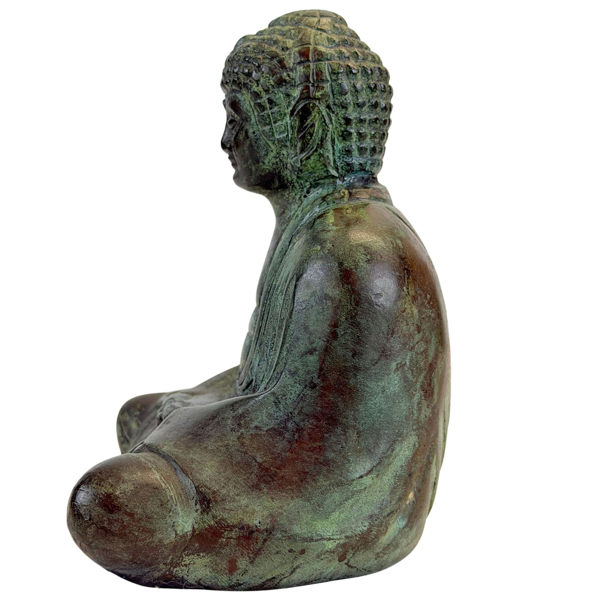 Linkes Profil mit rotbrauner Bronze und örtlichem Grünspan