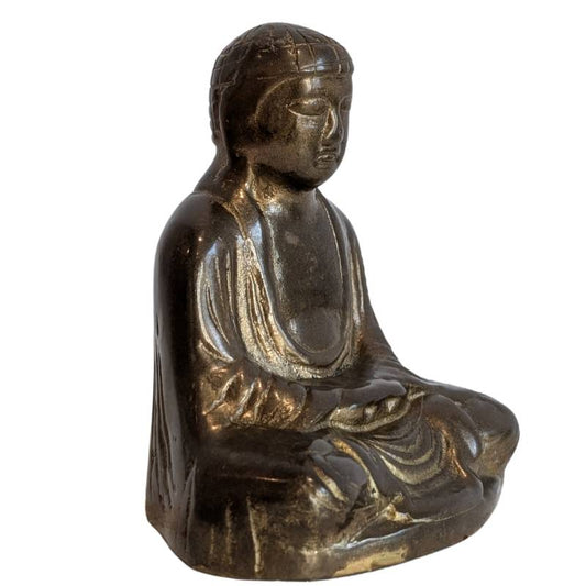 Japanischer Bronze-Buddha in Meditationshaltung (Dhyana Mudra), Bronze, Japan