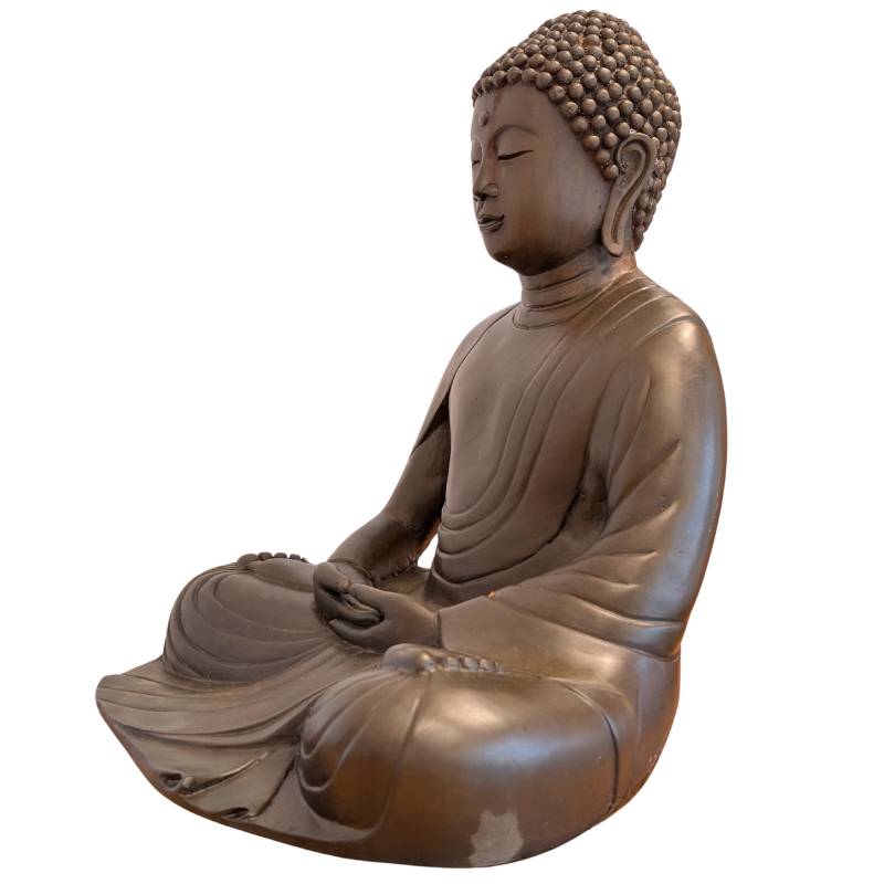 Japanische sitzende Buddha-Statue aus Bronze in Meditationshaltung