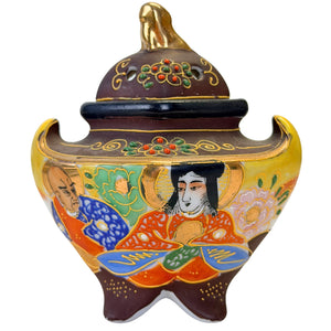 Japanischer Porzellan-Koro mit Figurenmalerei und Dai-Nippon-Marke – Mitte 20. Jh.