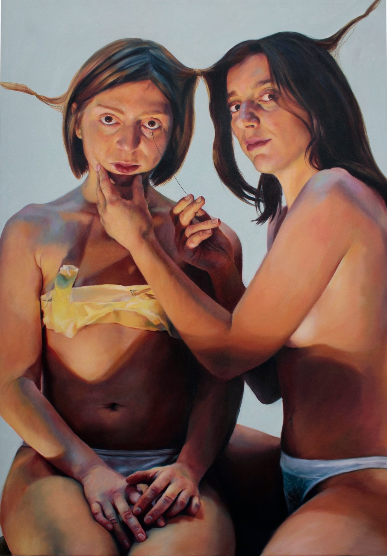 Jara Marzulli Aktgemälde zwei Frauen figurative Arbeit
