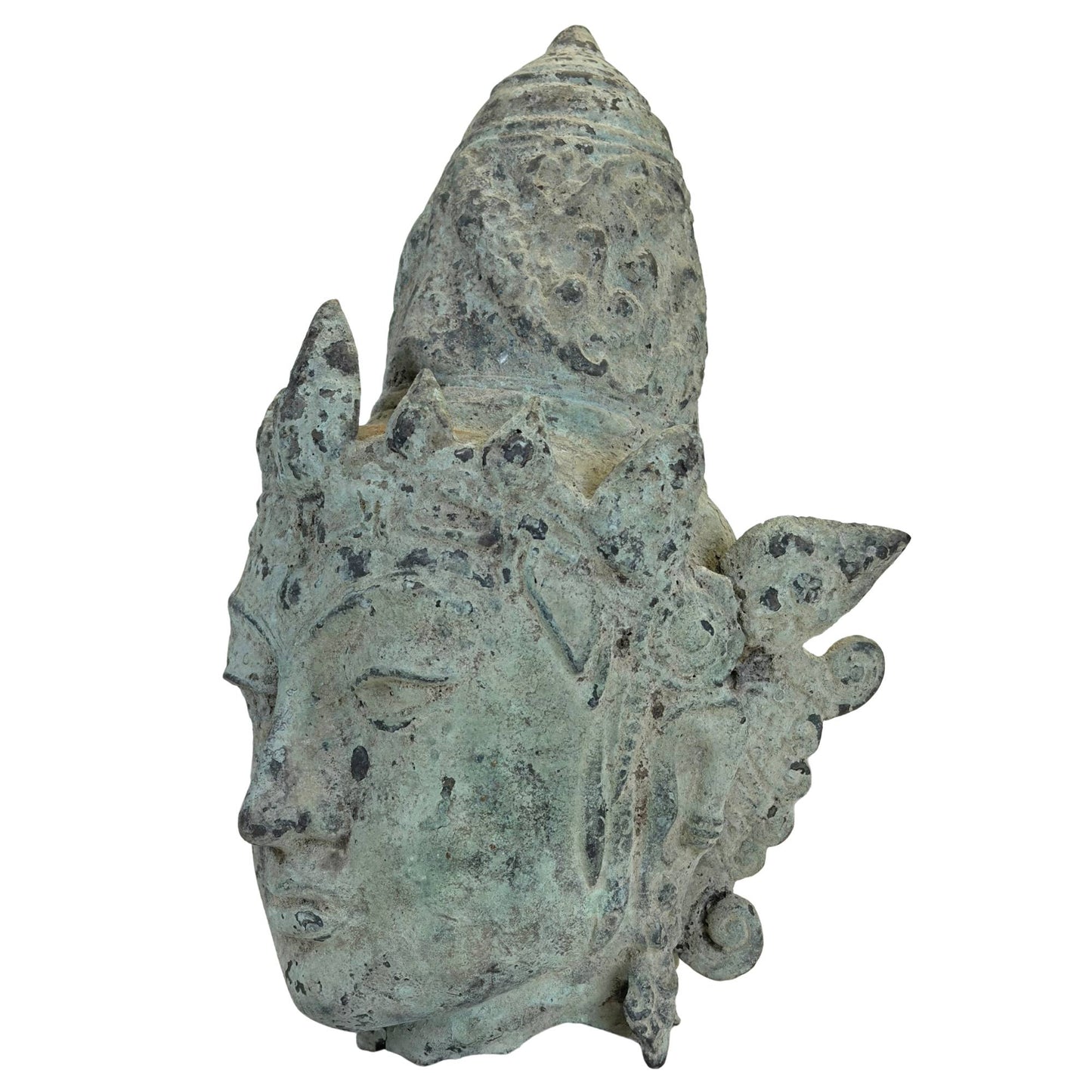 Antikes javanisches Bronzefragment einer Vishnu-Figur aus der hinduistischen Kunsttradition