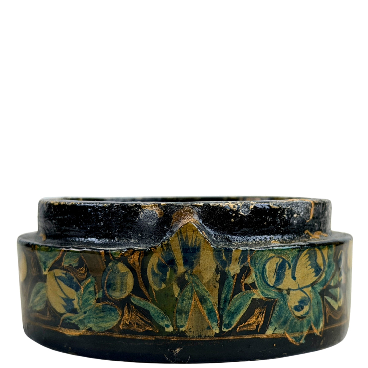 Kashmir-Lackdose ca. 1920 mit bemalter Pappmaché-Dekoration